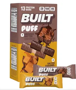 Built Puff, Protein Bar Variety Twin Pack, Brownie Batter & Salted Caramel, Value Pack, 13 ct./1.41 oz.