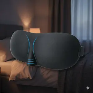 3D Sleep Mask Portable Adjustable Nose Bridge Zero Pressure Comfortable Eye Cover for Travel Office Light Blocking Breathable Deep Sleep Eye Mask Blackout Sleep Mask