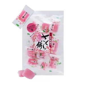 TOMOSAN Japanese Sakura Mochi Candy, Traditional Cherry Blossom Rice Cakes, Soft & Chewy, Individually Wrapped, 180g / 6.35oz