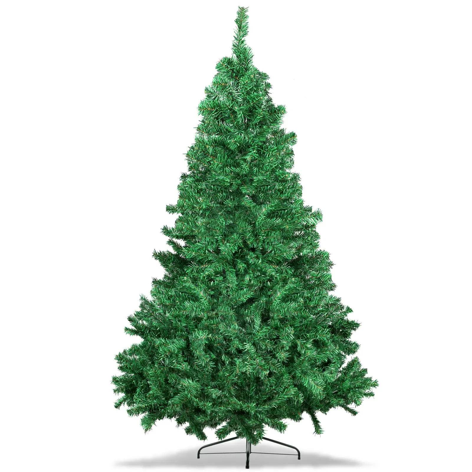7Ft Artificial Christmas Tree with 1000 PVC Branch Tips for Fullness - Artificial Spruce Holiday Christmas Pine Tree with Foldable Metal Stand, Red Tree-Skirt，Lightweight and Easy to Assemble