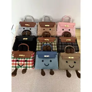 Niche elf plush super cute tannin Kelly bag casual fashion shoulder messenger bag portable