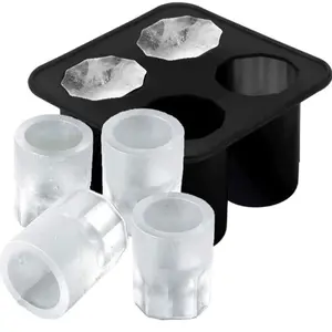 4 Mini shot Glass silicone ice mold for holiday party drinking whisky shot wine Christmas New Year any special event home House Party jiggers bar bar  accessories