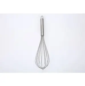 Mainstays 12 Inch Stainless Steel Whisk with Loop for Hanging Silver Commercial Grade Kitchen Tool for Mixing Whipping and Blending