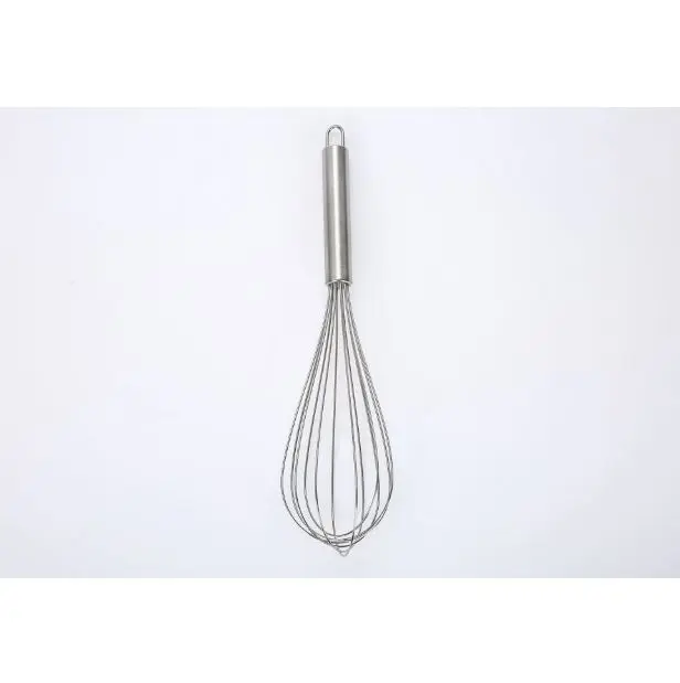 Mainstays 12 Inch Stainless Steel Whisk with Loop for Hanging Silver Commercial Grade Kitchen Tool for Mixing Whipping and Blending