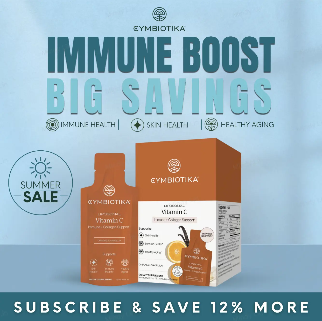 Liposomal Vitamin C | 12-Pack Starter Kit | Immune & Antioxidant Support | Skin & Collagen Health | High-Dose Liposomal Formula