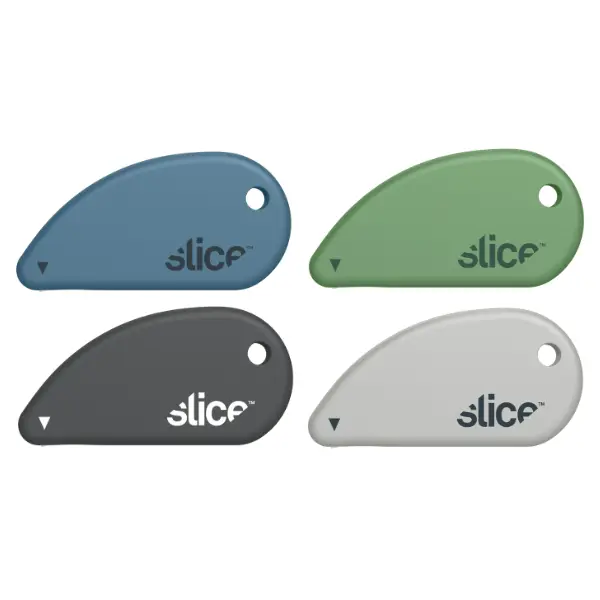 Slice Safety Micro-Ceramic Blade Cutter 4-Pack (Neutrals) - Magnetic Keychain, Dishwasher Safe Office Gadgets for Packaging & More