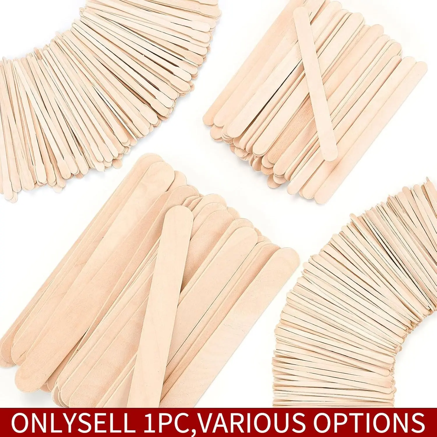 Assorted Wooden Wax Sticks 50/100pcs, 8 Styles Disposable Wax Spatulas, Multi-use Wood Applicators for Home Hair Removal, Eyebrow Waxing & Handmade DIY Crafts, Body Care, Wax Tools