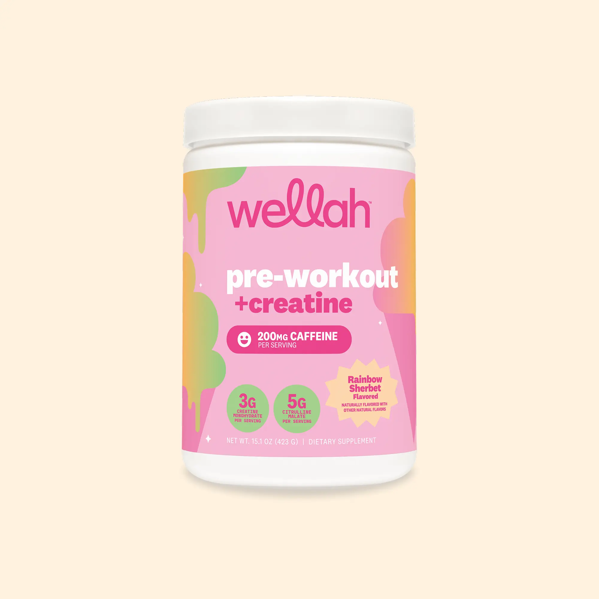 Wellah Pre-Workout + Creatine For Woman | Caffeine Supplement | 3g Creatine Monohydrate Per Serving | 200mg Natural Caffeine | 500mg L-Glutamine Per Serving | 30 Servings Fitness Dietary