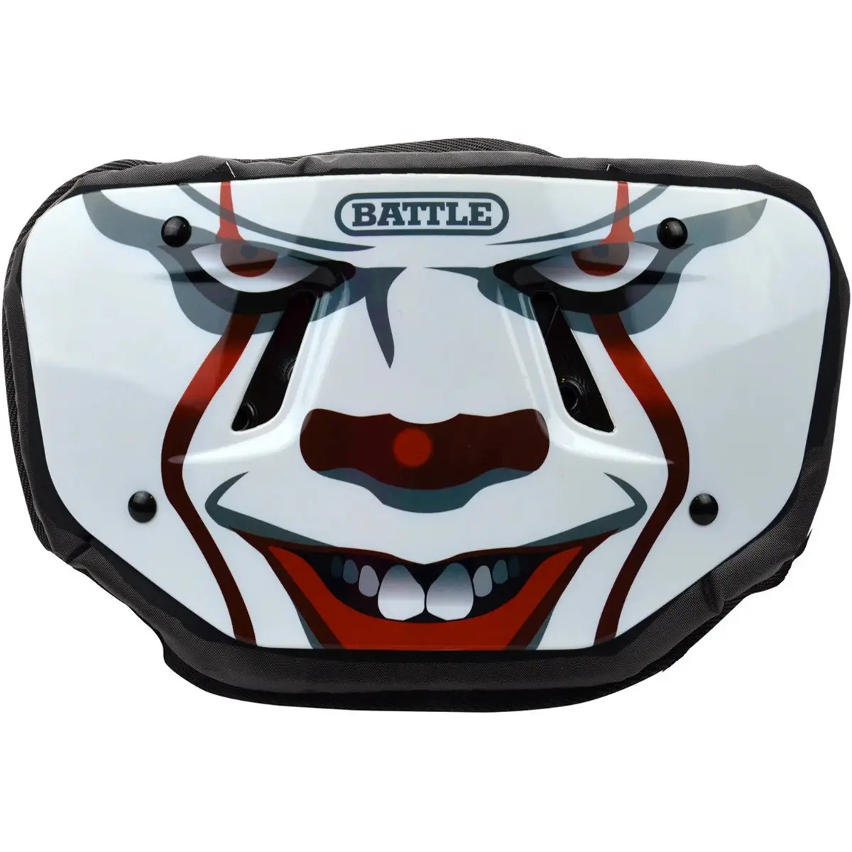 Battle Sports Clown Football Back Plate with Curved High-Impact Foam, Chrome Gold Finish and Universal Fit for Adults