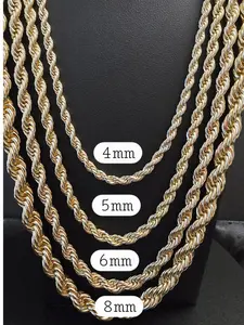Rope Link Chain in 4mm, 5mm, 6mm, or 8mm - 21 or 23 Inch Lengths Twisted Rope Link chain