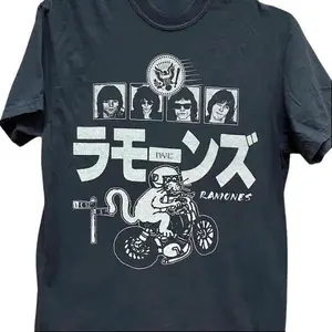 Ramones Graphic T-Shirt - 100% Cotton, Soft & Breathable, Sizes S-5XL, Ideal for Home Wear & Outings