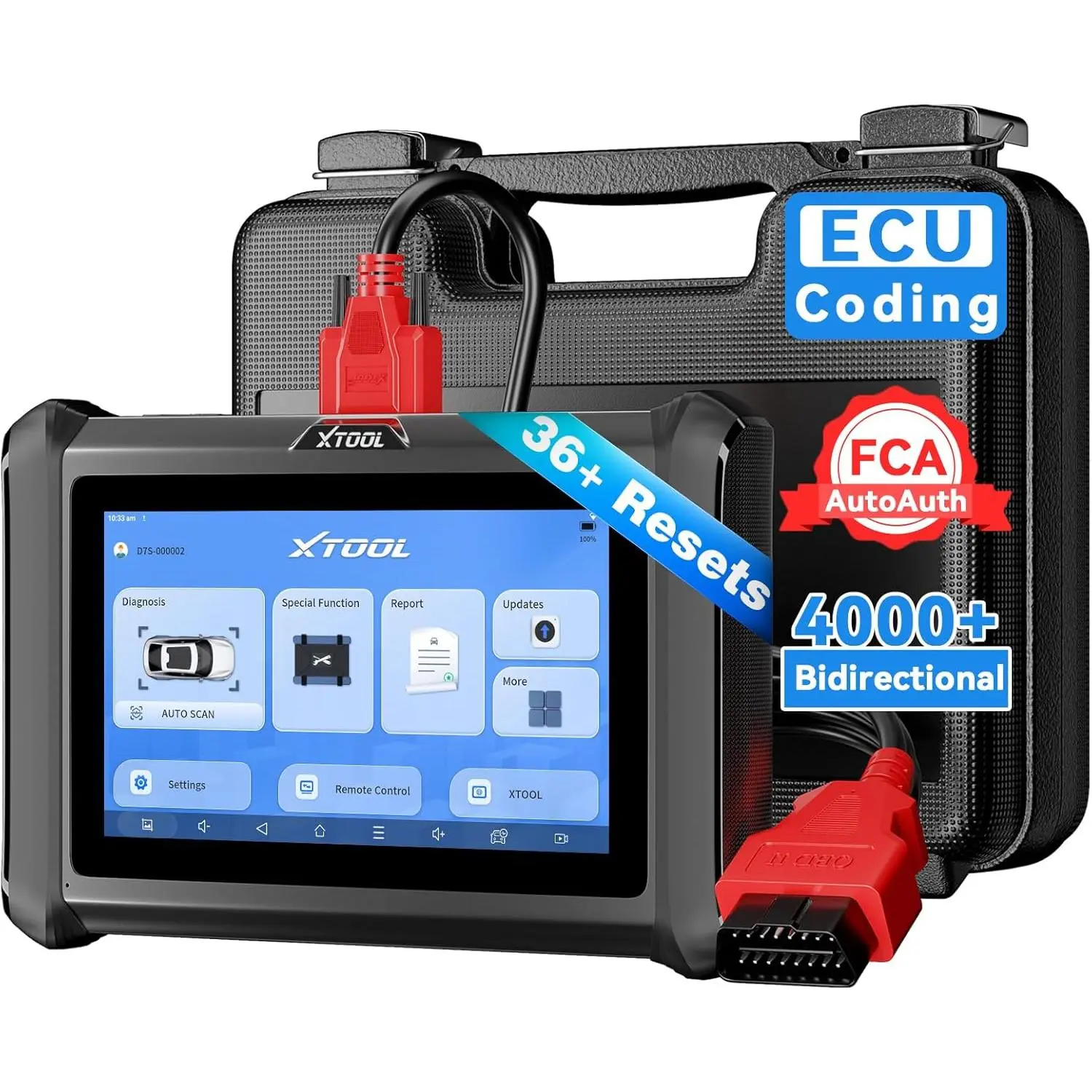 [Summervibes] XTOOL D7S Bidirectional OBD2 Scanner Diagnostic Tool for GM Vehicles (Buick, Cadillac), 2025 D7 Upgrade with FCA AutoAuth, All System Scan, 39+ Resets, ECU Coding, PMI, Battery Testing, ABS, CAN FD, 4Diagnostic Report2.0, 5Packing List
