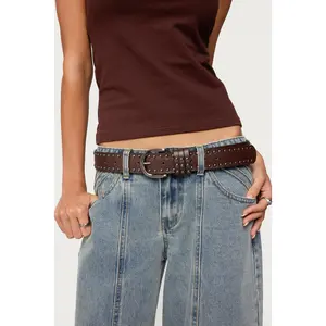 Studded Faux Leather Belt