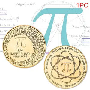 Pi Day Commemorative Coin, Artistic and Meaningful Design, Perfect Gift for Math Enthusiasts, One Size Fits All