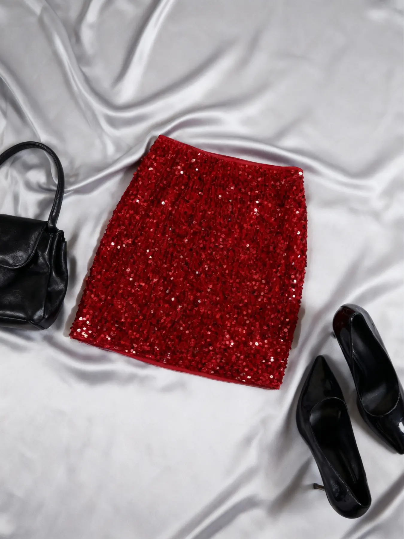 New Arrival for Autumn & Winter | Christmas Collection Women's Sequin Midi Skirt Short - Elegant, Sexy, Chic & Versatile Perfect for Evening Cocktail Parties, Gatherings, Work & More Occasions