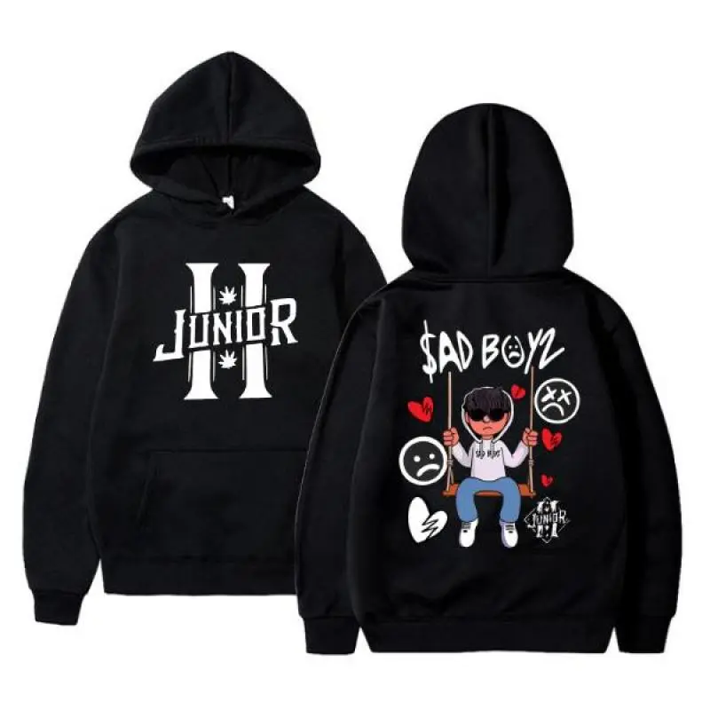 🎧[Fall Outfits] Junior H Sad Boyz Mania Tour 2024 Hoodie Sweatshirt - Unisex Graphic Streetwear Pullover for Fans of Latin Trap & Urban Style, Limited Edition Concert Merch, Must-Have Junior H Merch, Streetwear Hoodie, Latin Music Fans Apparel