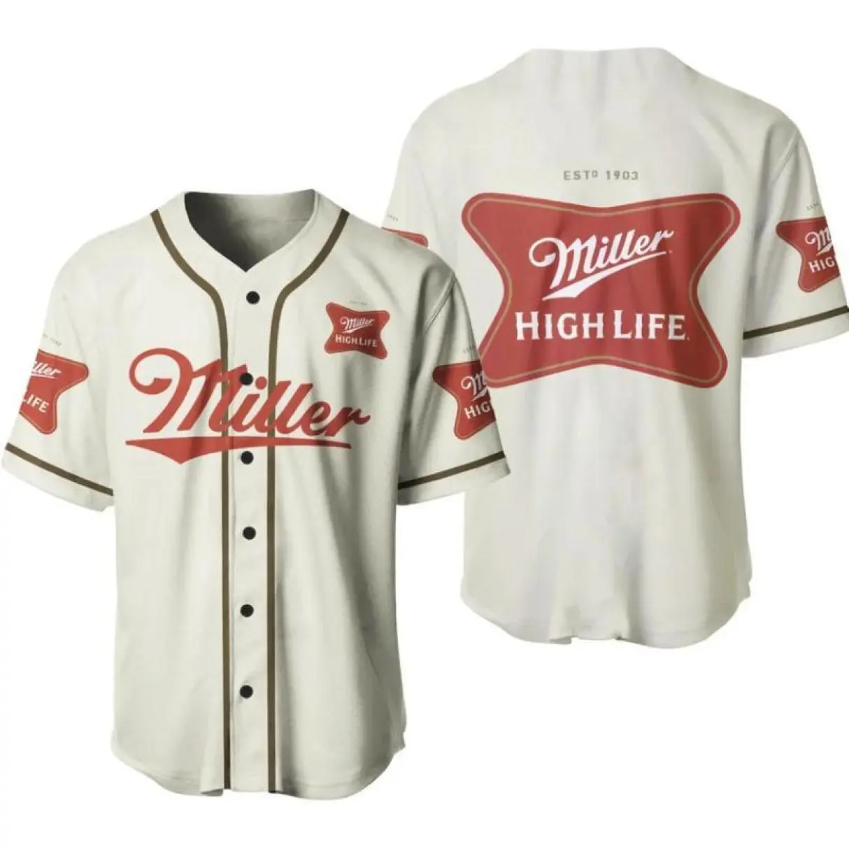 Trendy Miller Highlife Unisex Baseball Jerseys, Back To School Shirt, Summer Shirt, Gildan Unisex, Premium Quality Cotton
