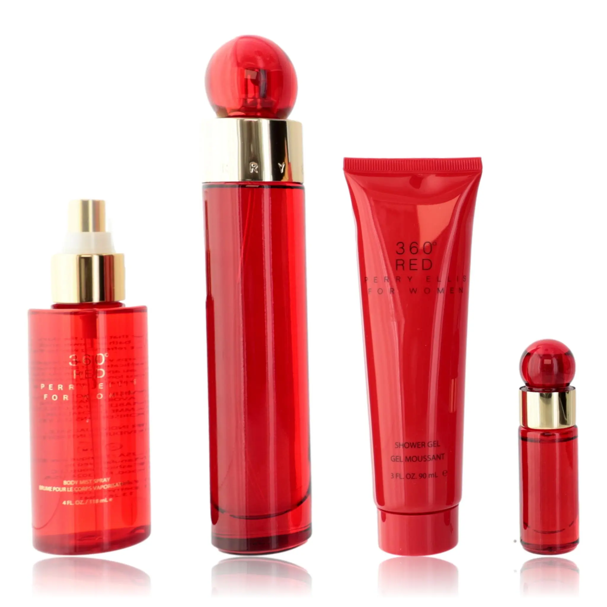 Women's Perry Ellis 360 Red Jasmine Fragrance & Body Care 4-Piece Multi-Pack Gift Set