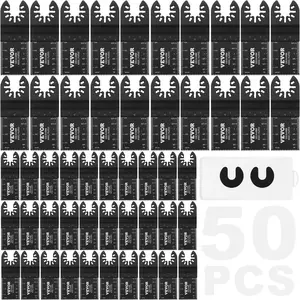 【Father's Day】VEVOR 50PCS Oscillating Saw Blades,  , Universal Quick Release Oscillating Saw Blades, Multitool Tool Blades for Wood Plastic Aluminum, Fit Dewalt Bosch Milwaukee Hitachi Chicago Craftsman