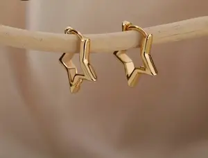 Hypoallergenic High-Quality Stainless Steel Golden Star Earrings Fade-Resistant Comfortable Versatile Simple Elegant for DailyWear or Party Fashion Women's Jewelry Accessories Delicate Gift hypoallergenic surgical steel earring