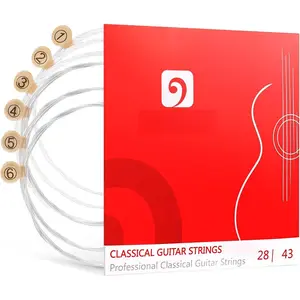 Classical Guitar Strings, Nylon Guitar String Set for Classical Guitar, Replacement 6 Guitar Steel Nylon Strings for Classical Guitar Acoustic Guitar, 28-43 Gauge
