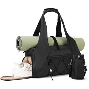 Yoga Mat Bag with Shoe Compartment & Wet Pocket, Sport Yoga Gym Bag with Yoga Strap, Carryall Yoga Tote Bag, Yoga Equipment