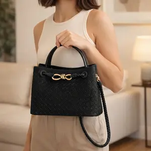 [NEW ARRIVAL] The Onyva Tote Bag - Intrecciato Suede Weaving Medium Sized Shoulder Tote Bag, for everyday wear