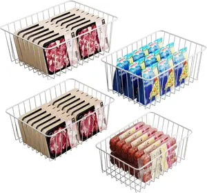 Freezer Organizer Bins - Upright Freezer Baskets for 16/17 / 21 Cu.Ft Stand up Freezer, Easily Get Food, Stop Food Fall out from Freezer Better Ventilation