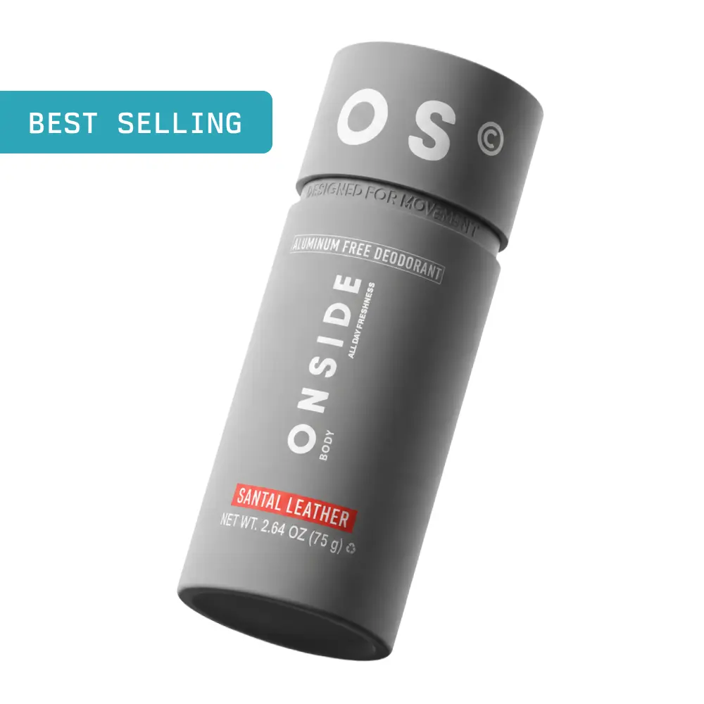 ONSIDE High Performance Deodorant | Aluminum Free | 48-Hour Odor Protection | Dermatologist Tested | Gentle on Skin, Built for Active Lifestyles | Santal Leather & Eucalyptus Mint | Performance Care