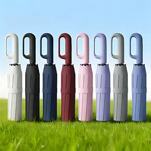 Automatic Folding Umbrella 1 Count 60pcs Portable Rain Umbrella with Loop Buckle Windproof Waterproof for Men Women