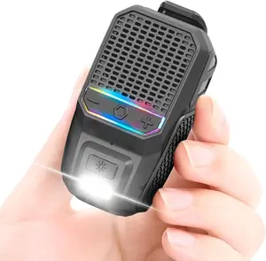 Clip  Speaker with RGB/Flashlight Golf Speaker (Non-)-Built-in Noise Reduction Mic for Wearable  Speake/Calls-for Work/Riding/Golf/Outdoor(Black)