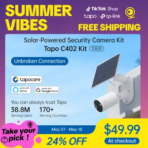 [Summervibes] TP-Link & Tapo C402 Kit Solar-Powered Outdoor Security Camera,180-Day Battery OR Forever Solar!  | 1080P Color Night Vision | Free Person Detection | No Hub Needed | Alexa & Google Compatible