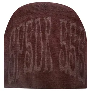 Sp5der Longlegs Maroon Knit Beanie - 100% Authentic Unisex Stretch-Fit Fashion Accessory Hat, Brand New, Ready to Ship