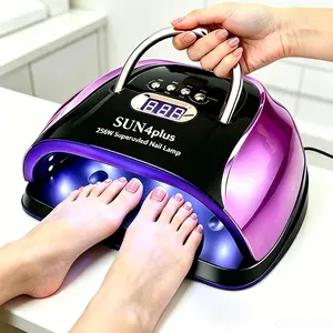 256W UV Nail Lamp – Fast Curing LED Dryer with 4 Timers Smart Sensor 30 LED Beads, Nail Art Tools, Removable Magnetic Base Mirrored Ambience Light for Gel Polish, Manicure Salon Accessories