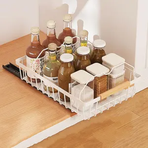 Pull Out Cabinet Organizer Slide-Out Drawers Organizers Under Sink and Pull-Out Shelf Storage Drawer for Kitchen and Pantry Storage