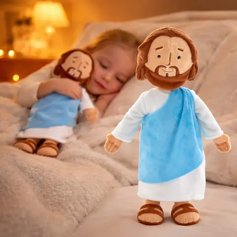 13-Inch Lightweight Soft Jesus Doll - Soft Stuffed Figure, Super Fluffy Christian Figurine, Kids Toy, Christmas Gift for Kids, Easter Faith-Based Gift for Bedtime Prayer & Christian Home Decor