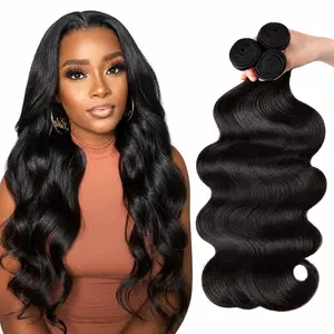 Soft Human Hair Bundles, Natural Black Weave Extensions, Full Volume Look