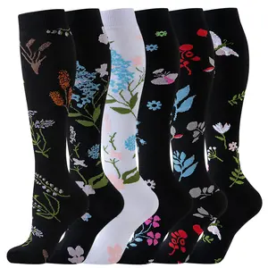 MhzyCaus Compression Calf Socks 6 Pairs Unisex Breathable Quick Dry Moisture Wicking Anti Odor for Running Gym Yoga Hiking Fitness Travel and Everyday Use