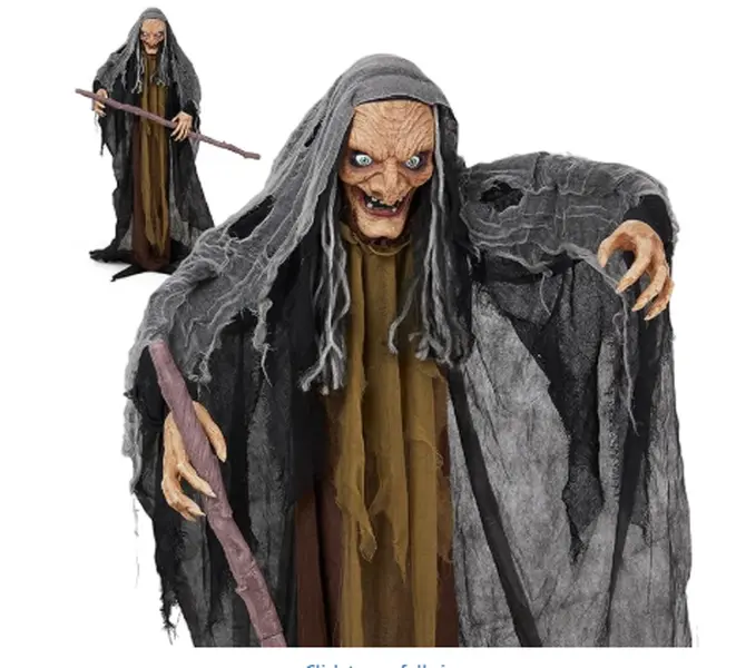 Ubesgoo 5.3FT-7FT Halloween Inflatable Scary Horror Monster Yard Decor Halloween Decorations Outdoor Life Size Animatronics Red Glowing Eyes Crone Witch for Garden Yard Lawn