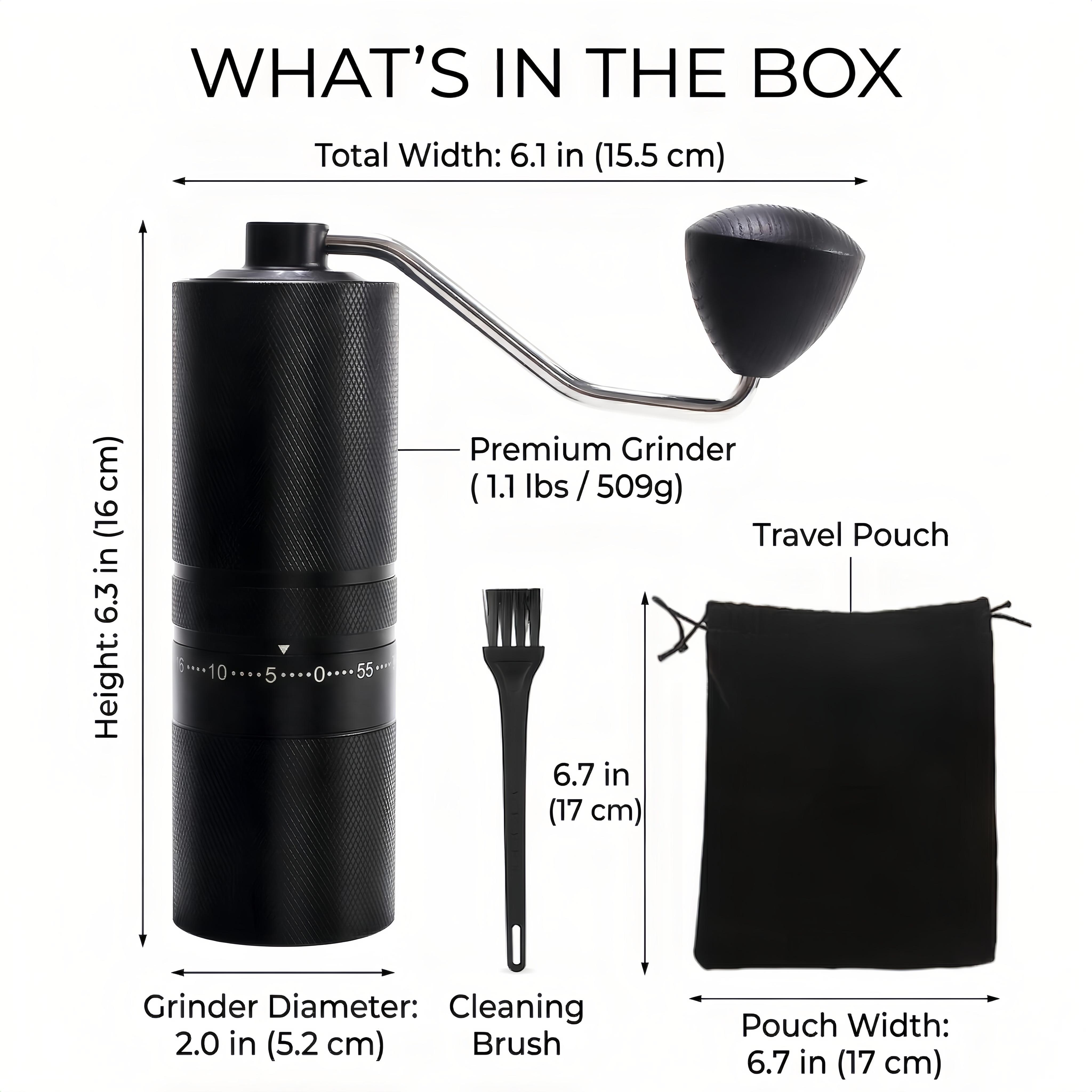 Dwell Premium Manual Coffee Grinder | 7-Core CNC Burr with 60 Precise Settings | Espresso to French Press