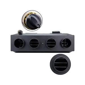 12V 24V Universal Car Air Heater Big 4 Hole Water Tank Heater Foot Heater for Classic MiniBus Van Truck Tractor Parts Winter Automotive Air Conditioner for Heating & Defrosting