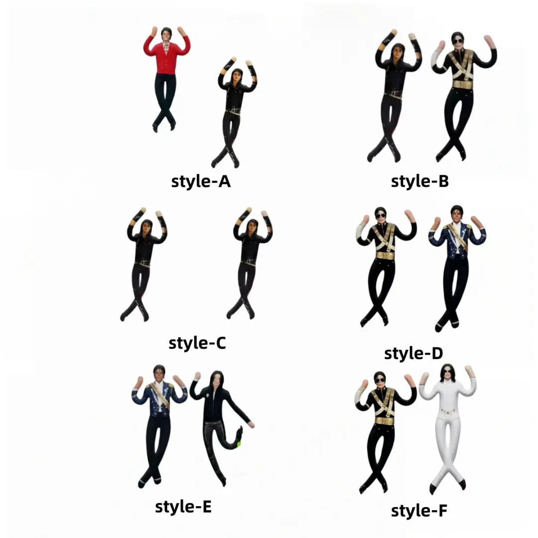Various models-2pcs-Exclusive King of Pop Collectible: High-Quality Articulated Michael Jackson Plush Doll