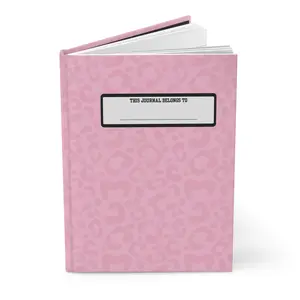 Pink Leopard Hardcover Journal — "This Journal Belongs To" Personalized Notebook for Teens & Women