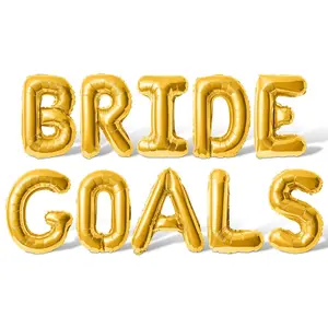 Letter Balloons - BRIDE GOALS 16" Inch Alphabet Letters Foil Mylar Balloon Bachelorette Party Banner
