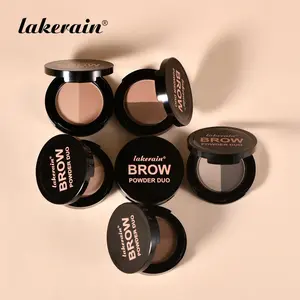 2 Counts Dual-Tone Eyebrow Powder - Light & Dark Shades, High-Pigment Brow Powder for Natural Look, Waterproof & Long-Lasting, Multi-Use as Contour Powder & Nose Sculpting, Suitable for All Skin Tones (2 Colors)