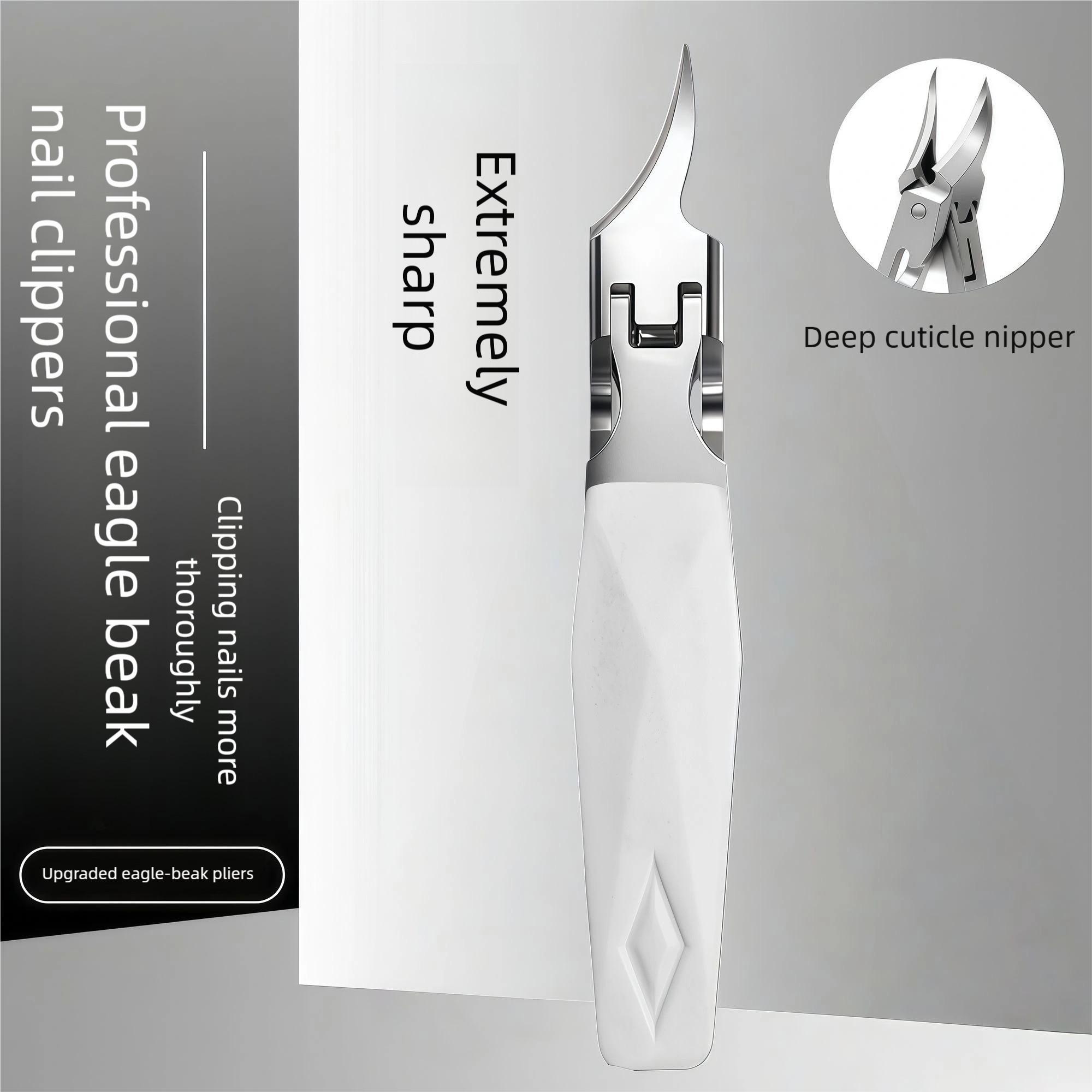 Eagle Beak Clippers with Wide Jaw for Thick, Hard Nails, German-Engineered 3-Piece Multi-Pack, Unisex Nail Care Set for Seniors, Mature, 50G, Cuticle Tool, Nail Cutters, Toenail Clipper Set
