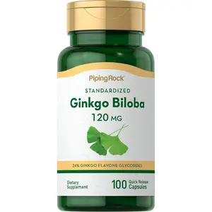Piping Rock Ginkgo Biloba Supplements 120mg | 100 Capsules | Standardized Extract | Non-GMO, Gluten Free Piping Rock Ginkgo Biloba Supplements 120mg | 100 Capsules | Standardized Extract | Non-GMO, Gluten Free
