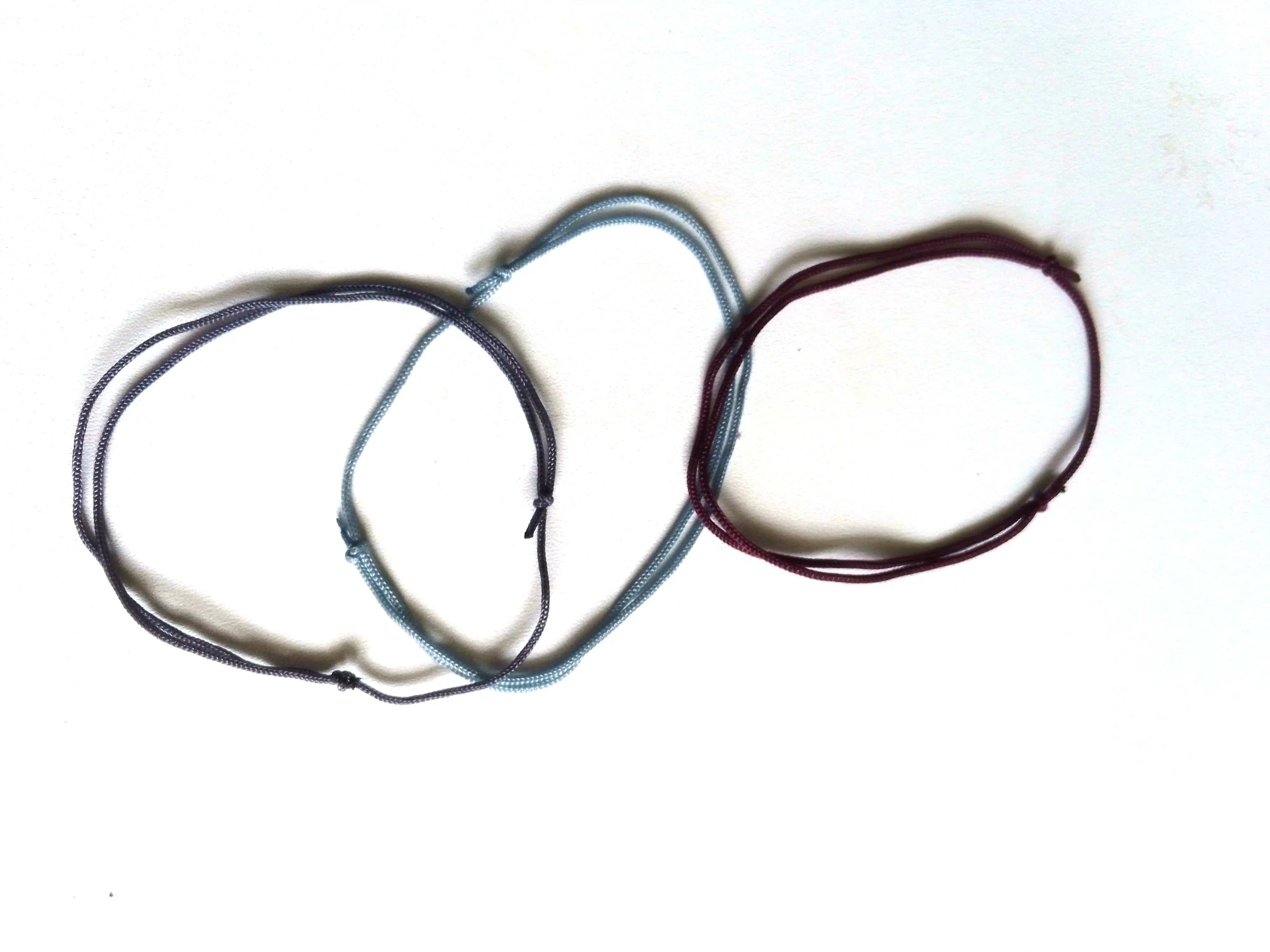 3PC Men Multi Grey Thick Cord Surfer Bracelet Unisex Beach Minimal Gift 7.8"