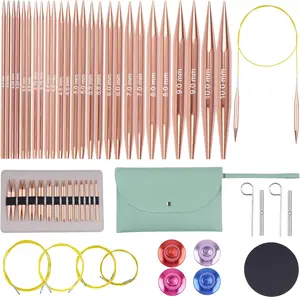 40Pcs Interchangeable Circular Knitting Needles Set with 13 Pairs Aluminum Circular Knitting Needle Set 3 mm to 10 mm,Lightweight and Durable for Handmade DIY Knitting with Knitting Accessories - Home Improvement.