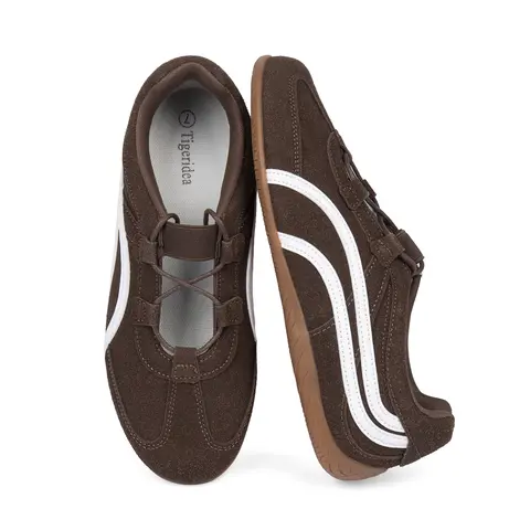 Women's Casual Athletic Sneakers - Closed Low-Top, Soft-Soled, Lightweight Comfortable Mary Janes, All-Seasons Sneaker, Athleisure-Inspired Trending Shoes (Pairs with Track Pants, Floral Dresses)